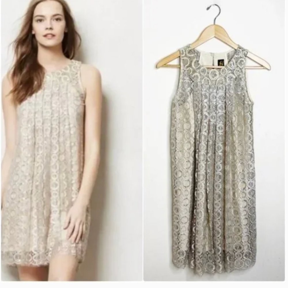 Anthropologie / Sachin and Babi brand Gorgeous Metallic Dress - Size 6